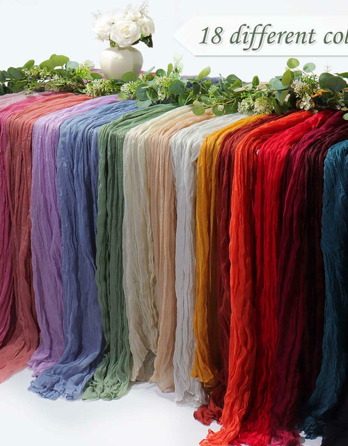 Load image into Gallery viewer, Fall Table Runner Cheesecloth 10FT Boho Rustic Gauze Sage Green 1 Pack
