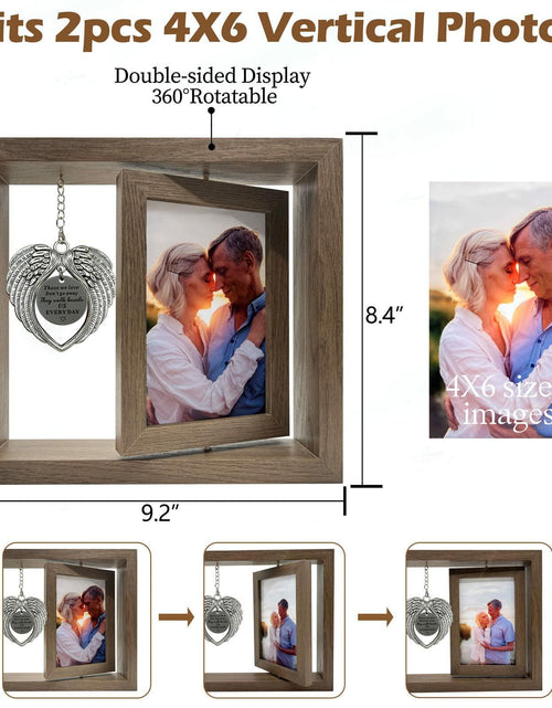 Load image into Gallery viewer, Mayamila Memorial Picture Frame 4x6 Brown Angel Wings Sympathy Gift
