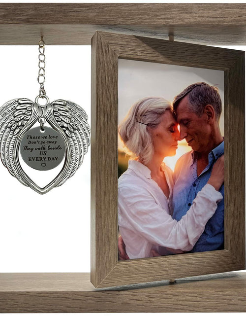 Load image into Gallery viewer, Mayamila Memorial Picture Frame 4x6 Brown Angel Wings Sympathy Gift
