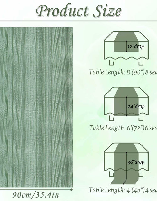 Load image into Gallery viewer, Fall Table Runner Cheesecloth 10FT Boho Rustic Gauze Sage Green 1 Pack
