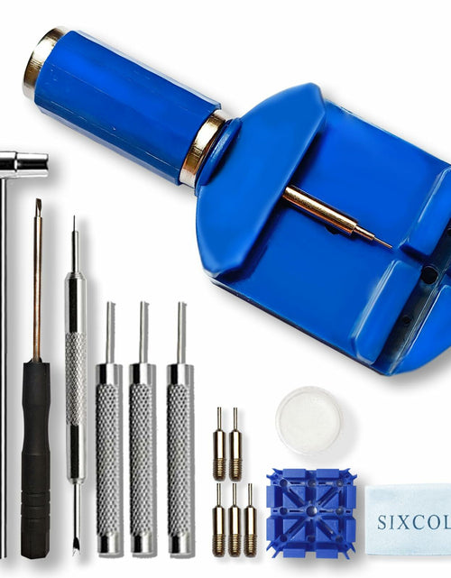 Load image into Gallery viewer, SIXCOLORS Watch Link Band Pin Removal Tool Kit with Spring Bar Tool Blue
