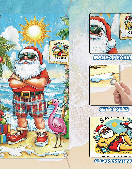 Load image into Gallery viewer, Buff Santa Hawaiian Beach Door Cover Summer Christmas Party Decoration
