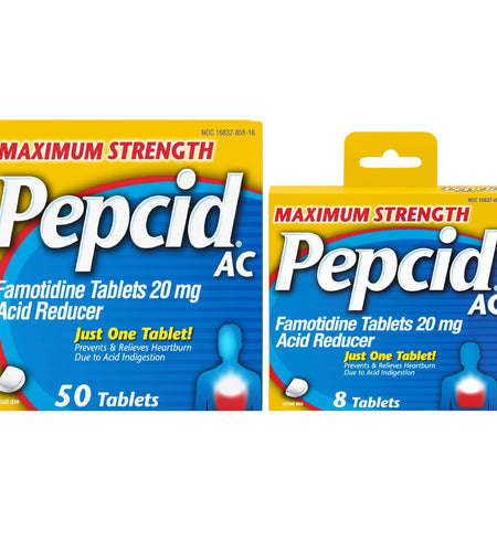 Pepcid AC 20mg Famotidine Heartburn Relief Tablets 8 Count Travel Pack