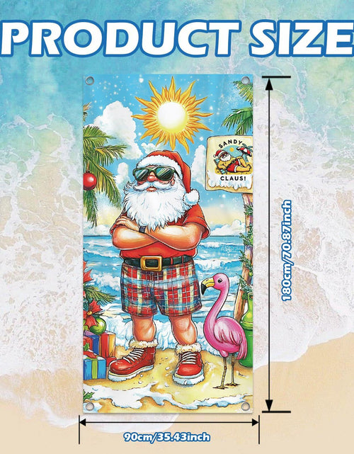 Load image into Gallery viewer, Buff Santa Hawaiian Beach Door Cover Summer Christmas Party Decoration
