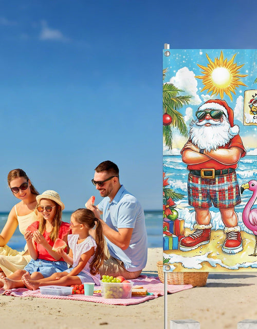 Load image into Gallery viewer, Buff Santa Hawaiian Beach Door Cover Summer Christmas Party Decoration
