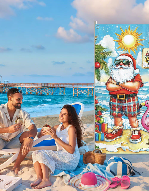 Load image into Gallery viewer, Buff Santa Hawaiian Beach Door Cover Summer Christmas Party Decoration
