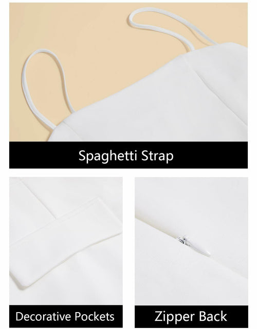 Load image into Gallery viewer, Wenrine Womens Mini Dress Spaghetti Strap Sleeveless Slim Fit White XL

