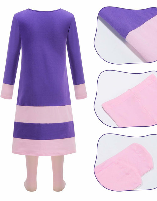 Load image into Gallery viewer, ROSADAGE Girls Daphne Halloween Costume Dress Purple Size 130 (6-7T)
