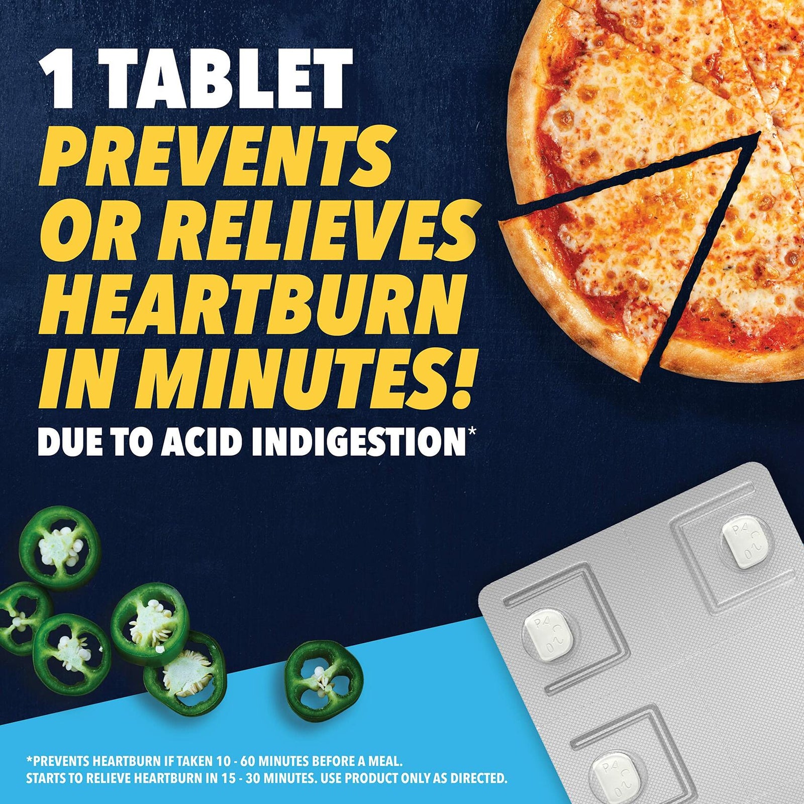 Pepcid AC 20mg Famotidine Heartburn Relief Tablets 8 Count Travel Pack