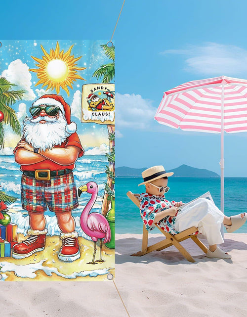 Load image into Gallery viewer, Buff Santa Hawaiian Beach Door Cover Summer Christmas Party Decoration
