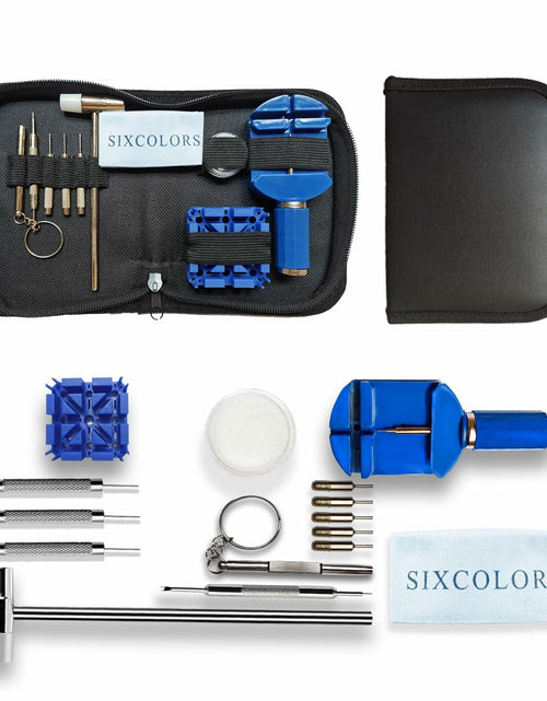 Load image into Gallery viewer, SIXCOLORS Watch Link Band Pin Removal Tool Kit with Black Storage Bag
