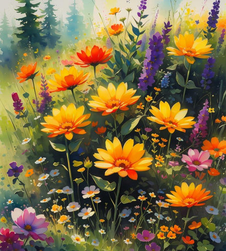 DoMyArt Paint by Numbers Kit Adult Beginner Wild Flowers 16x20 Inch Canvas