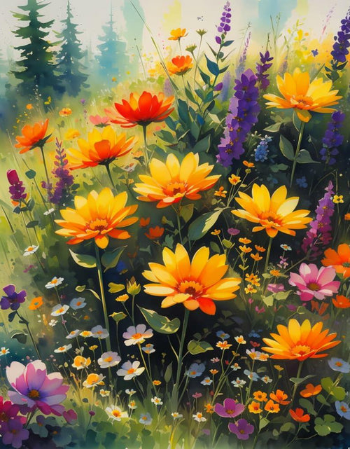 Load image into Gallery viewer, DoMyArt Paint by Numbers Kit Adult Beginner Wild Flowers 16x20 Inch Canvas
