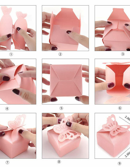 Load image into Gallery viewer, Kslong 50pcs Purple Butterfly Favor Boxes Small Gift Party Decoration

