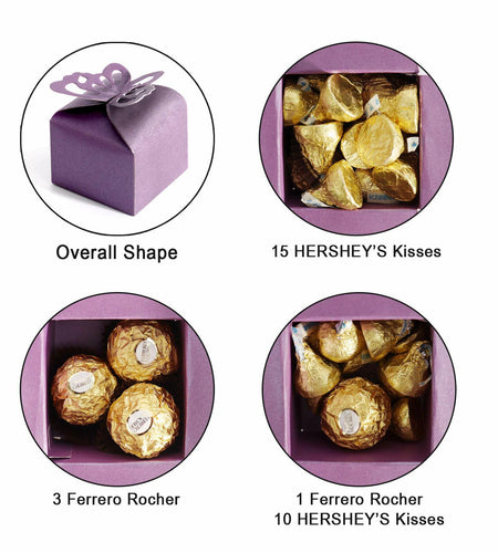 Kslong 50pcs Purple Butterfly Favor Boxes Small Gift Party Decoration