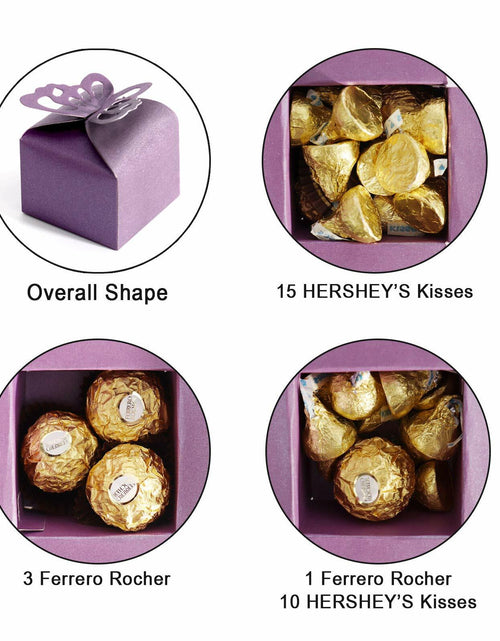 Load image into Gallery viewer, Kslong 50pcs Purple Butterfly Favor Boxes Small Gift Party Decoration
