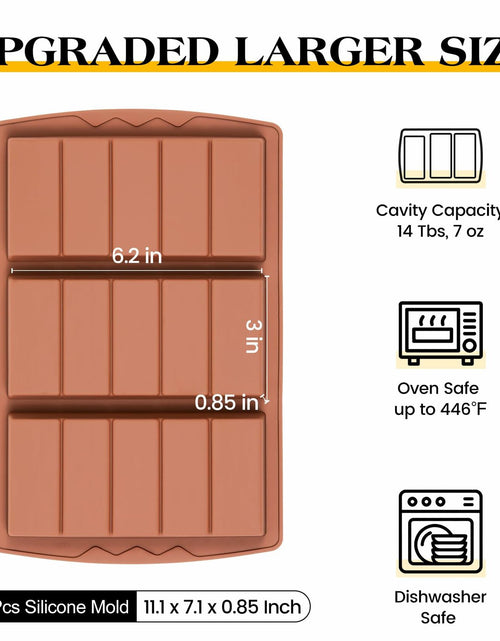 Load image into Gallery viewer, KASHME Chocolate Bar Mold Deep Large Silicone Candy Bar 5 Snap Rectangle
