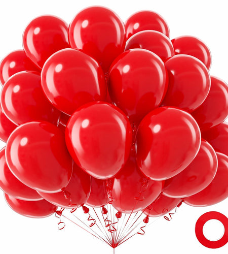 ZHMYBLN Red Balloons 100pcs 12in Bright Red Latex Helium Party Decor
