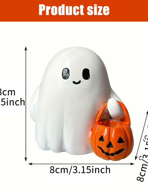Load image into Gallery viewer, BINBINNIAO 3D Printing Halloween Ghost Figurine Glowing Resin 3.15in White Black
