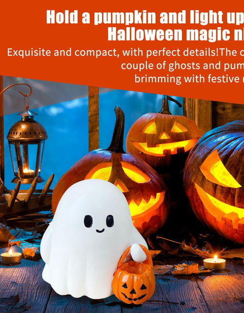 Load image into Gallery viewer, BINBINNIAO 3D Printing Halloween Ghost Figurine Glowing Resin 3.15in White Black
