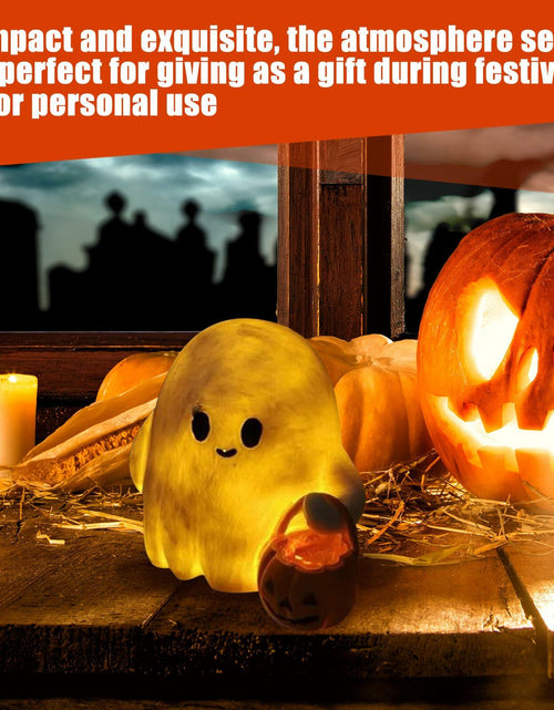 Load image into Gallery viewer, BINBINNIAO 3D Printing Halloween Ghost Figurine Glowing Resin 3.15in White Black
