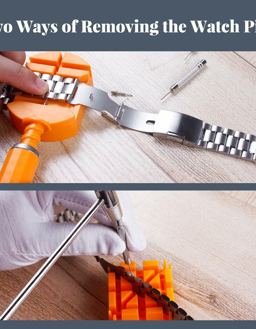 Load image into Gallery viewer, SIXCOLORS Watch Link Band Pin Removal Tool Kit with Hammer Black Storage Bag
