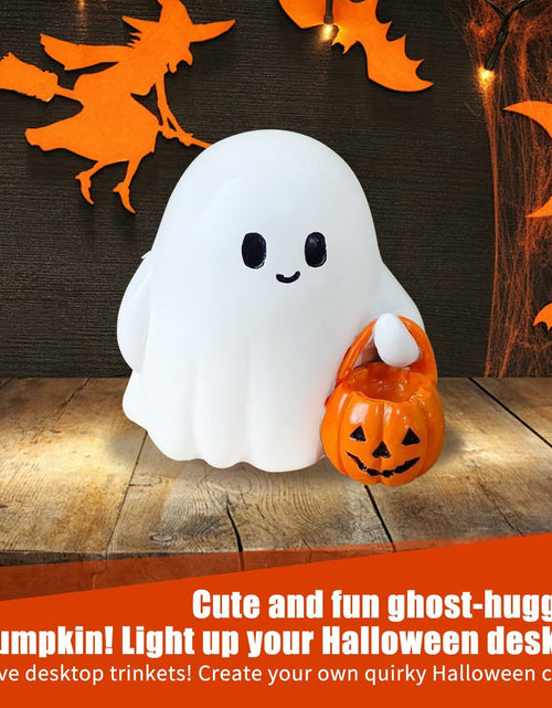 Load image into Gallery viewer, BINBINNIAO 3D Printing Halloween Ghost Figurine Glowing Resin 3.15in White Black
