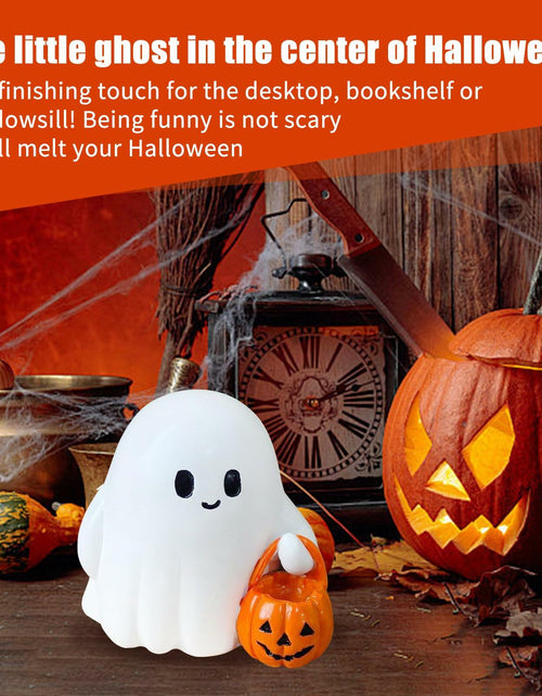 Load image into Gallery viewer, BINBINNIAO 3D Printing Halloween Ghost Figurine Glowing Resin 3.15in White Black
