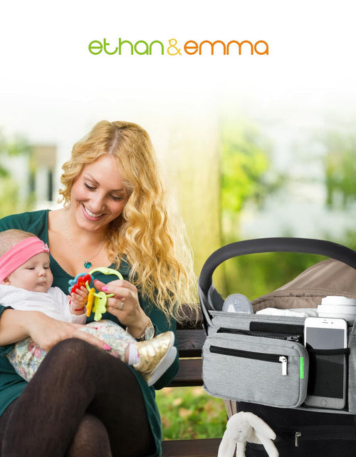 Load image into Gallery viewer, Ethan &amp; Emma Universal Stroller Organizer Insulated Cup Holders Diaper Storage
