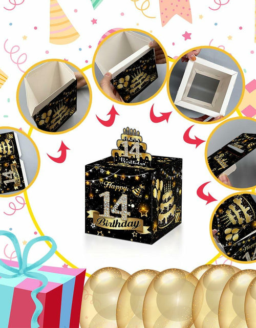 Load image into Gallery viewer, Toerifer Money Box Birthday Gift Black Gold 14 Years Old 35 Bags Size One Size
