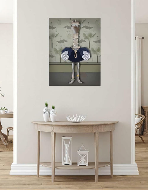 Load image into Gallery viewer, TRMSEJK Ostrich Pearl Animal Poster Wall Art Canvas 16x24in Green Unframed
