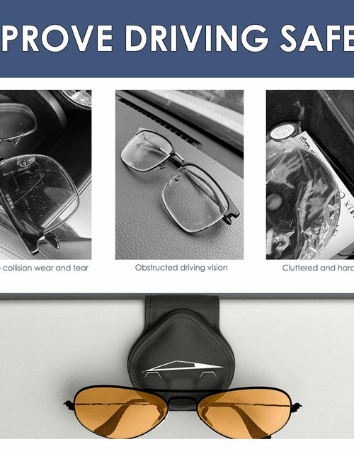 Load image into Gallery viewer, Car Sunglass Holder Tesla Cybertruck 2024-2025 Leather Visor Eyeglass Clip White
