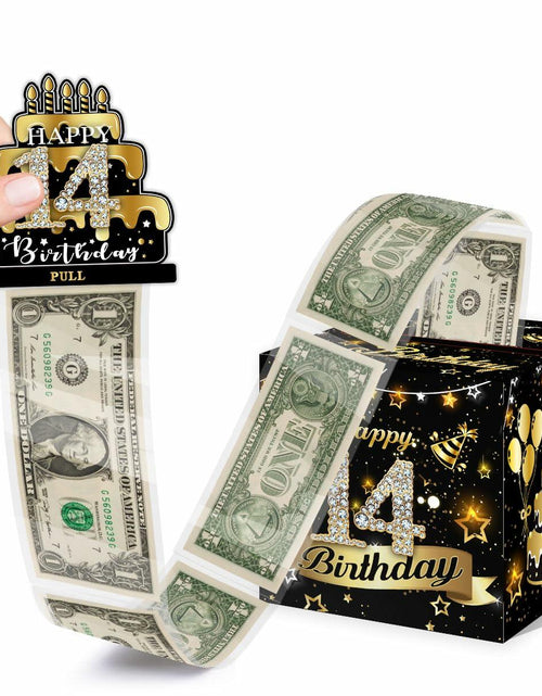 Load image into Gallery viewer, Toerifer Money Box Birthday Gift Black Gold 14 Years Old 35 Bags Size One Size
