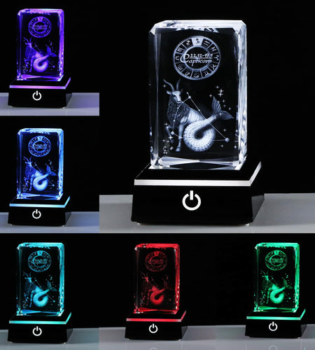3D Crystals Capricorn Zodiac Glass Figurine Decor Birthday Gift Keepsake