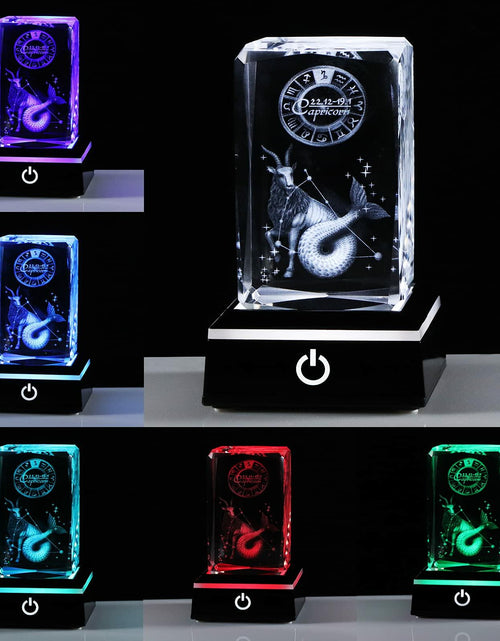 Load image into Gallery viewer, 3D Crystals Capricorn Zodiac Glass Figurine Decor Birthday Gift Keepsake

