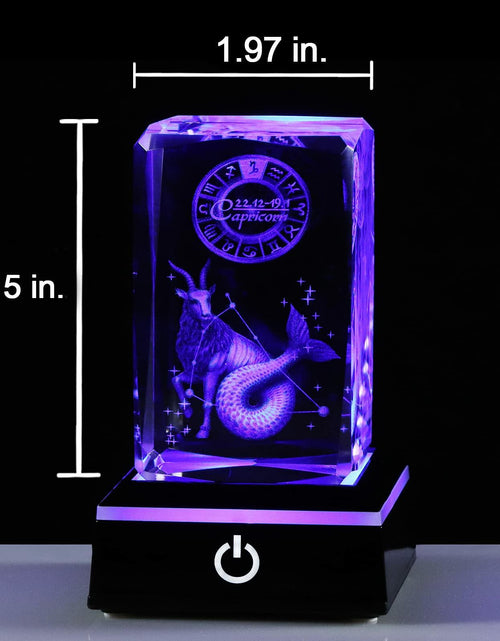 Load image into Gallery viewer, 3D Crystals Capricorn Zodiac Glass Figurine Decor Birthday Gift Keepsake
