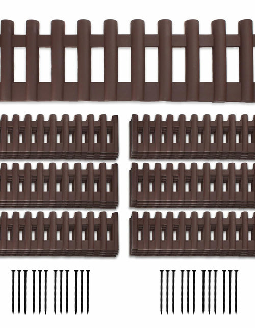 Load image into Gallery viewer, BuyAll Landscape Edging Border 17-Inch 24 Pack Brown Plastic Garden Fence
