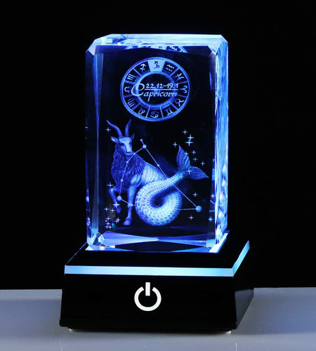 3D Crystals Capricorn Zodiac Glass Figurine Decor Birthday Gift Keepsake