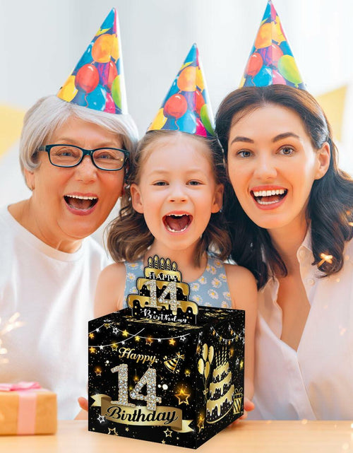 Load image into Gallery viewer, Toerifer Money Box Birthday Gift Black Gold 14 Years Old 35 Bags Size One Size
