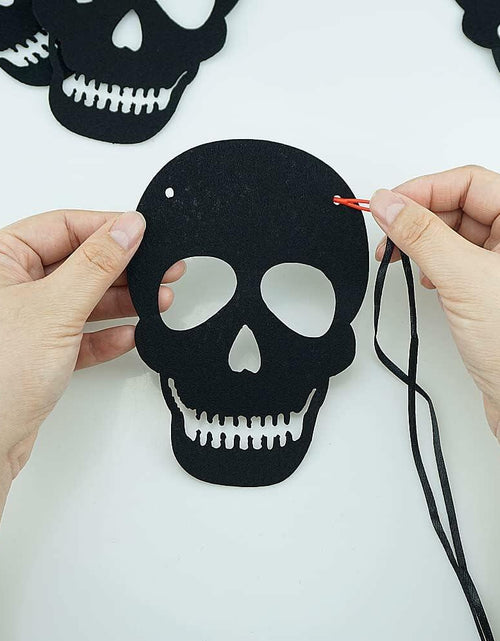 Load image into Gallery viewer, RadiantFlux Glowing Halloween Skull Flag 10Ft Green Felt Skull Banner
