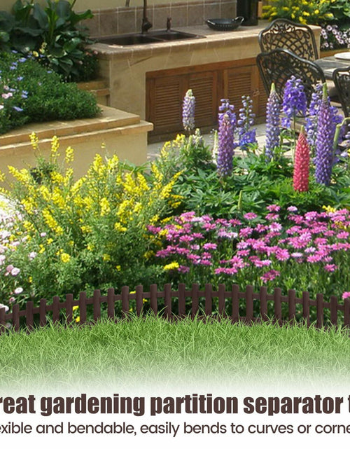 Load image into Gallery viewer, BuyAll Landscape Edging Border 17-Inch 24 Pack Brown Plastic Garden Fence
