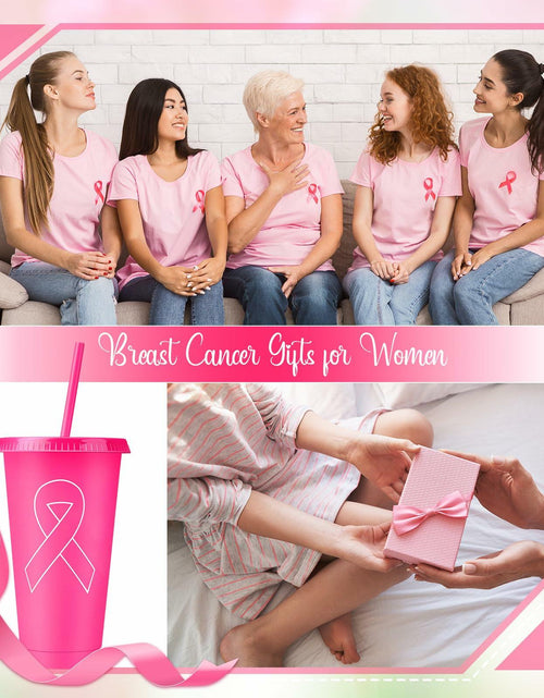 Load image into Gallery viewer, Bokon 24oz Breast Cancer Awareness Pink Tumblers with Straws 12 Pack
