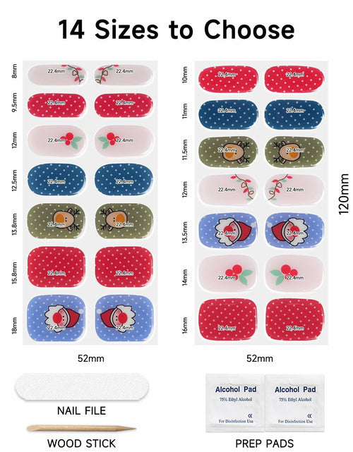 Load image into Gallery viewer, DUKASOU Christmas Semi Cured Gel Nail Strips Santa Claus 28 PCS UV Light
