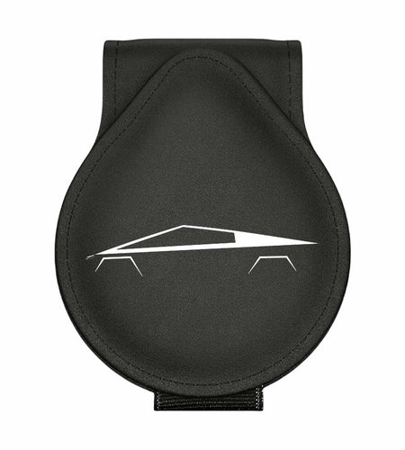Car Sunglass Holder Tesla Cybertruck 2024-2025 Leather Visor Eyeglass Clip White