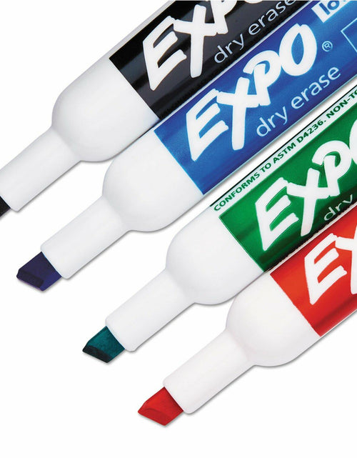 Load image into Gallery viewer, EXPO Low Odor Dry Erase Markers Chisel Tip Basic Assorted 4 pk
