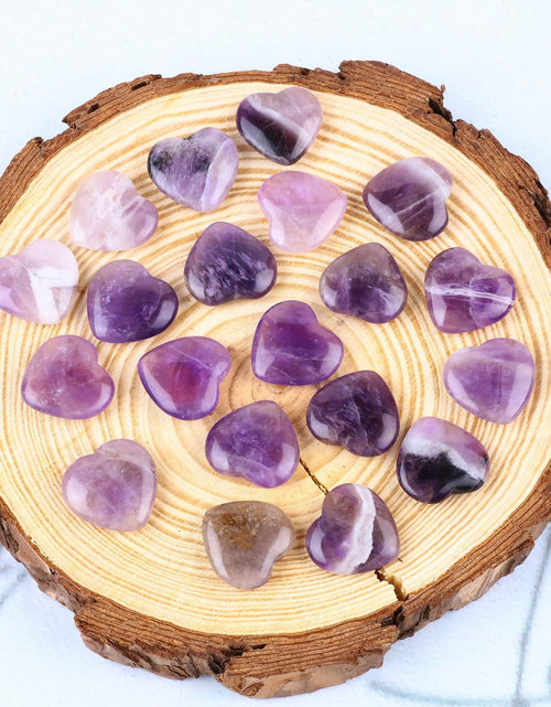 Load image into Gallery viewer, 30 PCS Natural Heart Amethyst &amp; Green Aventurine Polished Healing Stones
