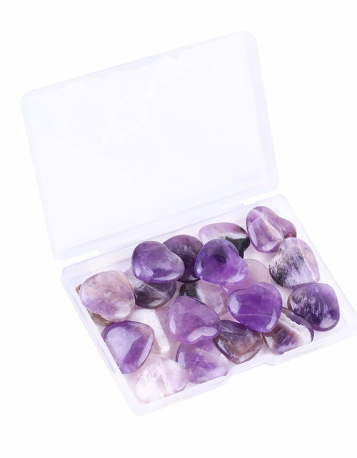 Load image into Gallery viewer, 30 PCS Natural Heart Amethyst &amp; Green Aventurine Polished Healing Stones
