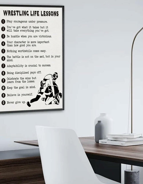 Load image into Gallery viewer, HSHFKLH Inspirational Wrestling Life Lessons Canvas Wall Art Motivational Poster
