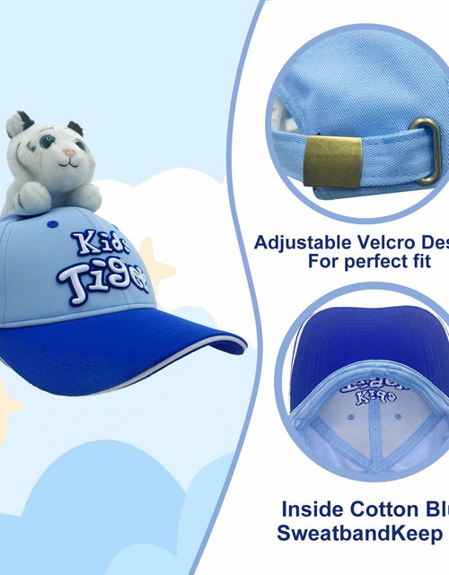 Load image into Gallery viewer, GADMEXILY Kids Boys Adjustable Cotton Baseball Cap Plush Tiger Hat Blue
