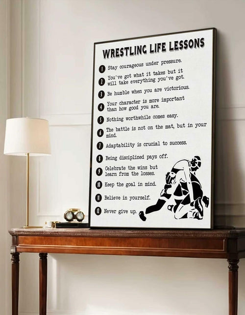 Load image into Gallery viewer, HSHFKLH Inspirational Wrestling Life Lessons Canvas Wall Art Motivational Poster
